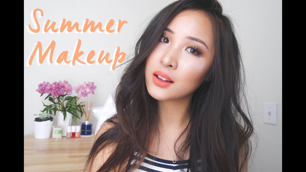 Bronze Eye + Orange Lips + Glowy Skin | Summer Makeup | C&C