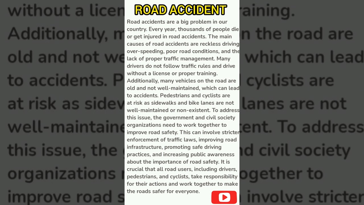 ROAD ACCIDENT Paragraph.. #paragraph