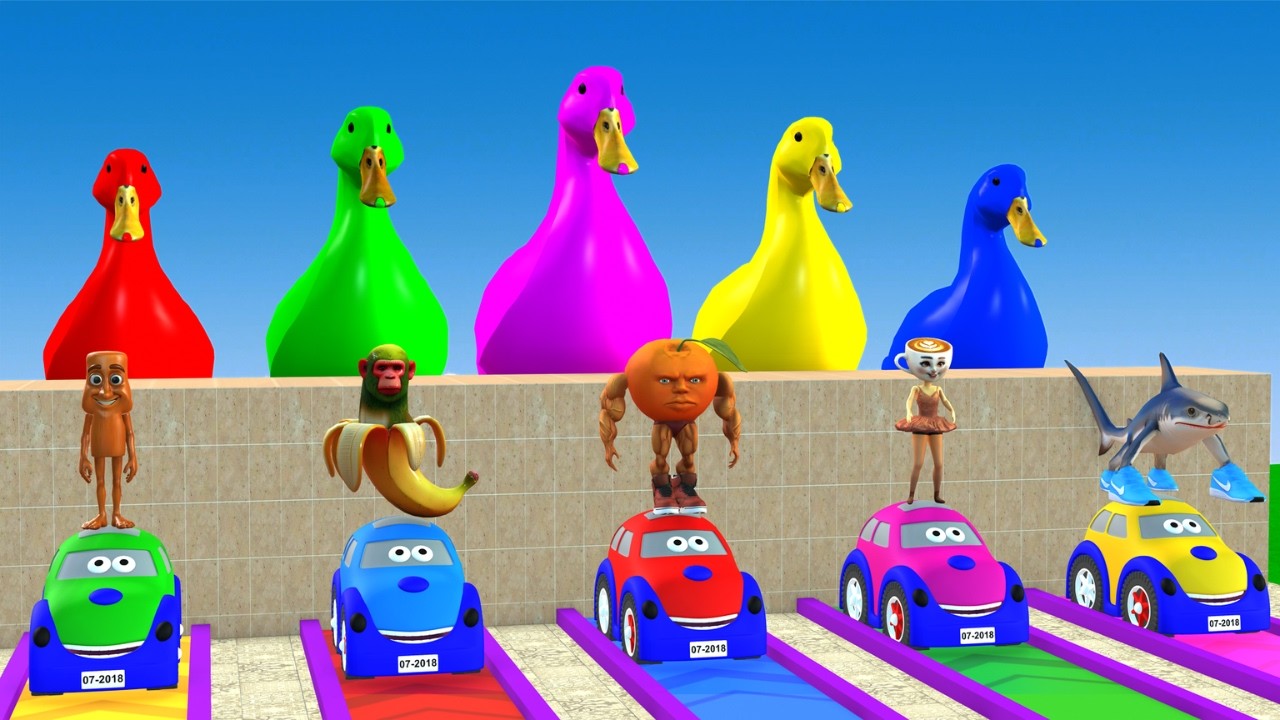 Long Slide Game with Cow Elephant Gorilla Hippopotamus Tiger 3d Animal Game Funny 3d Animals