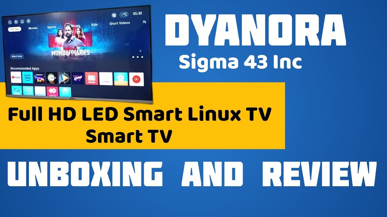 Dyanora Sigma 108 cm (43 inch) Full HD LED Smart Linux TV Unboxing & Review #Dyanora tv #Dyanora
