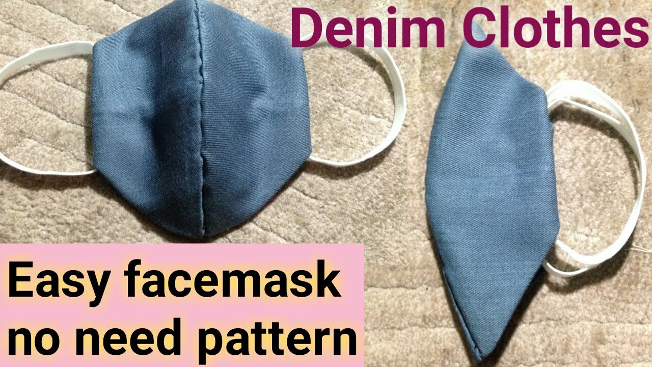 Denim facemask | easy pattern tutorial no need sewing machine