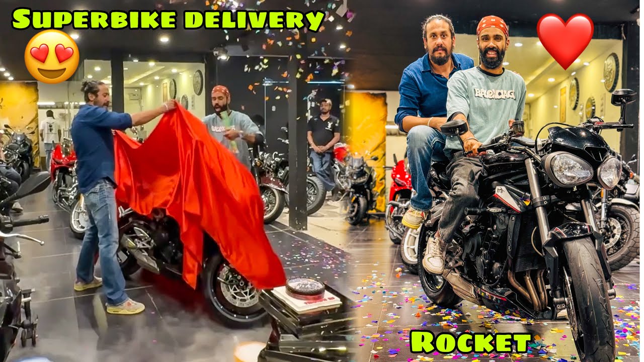 Finally leli New Superbike ki Delivery for our New Ride ❤️ khushi ka thikana nahi raha hamara 😍