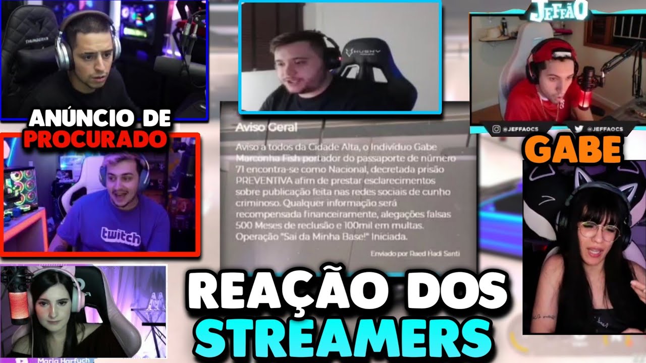 REAÇÃO DOS STREAMERS AO VER O ANÚNCIO DO GABE PROCURADO NA CIDADE ALTA | OPERAÇÃO SAI DA MINHA BASE