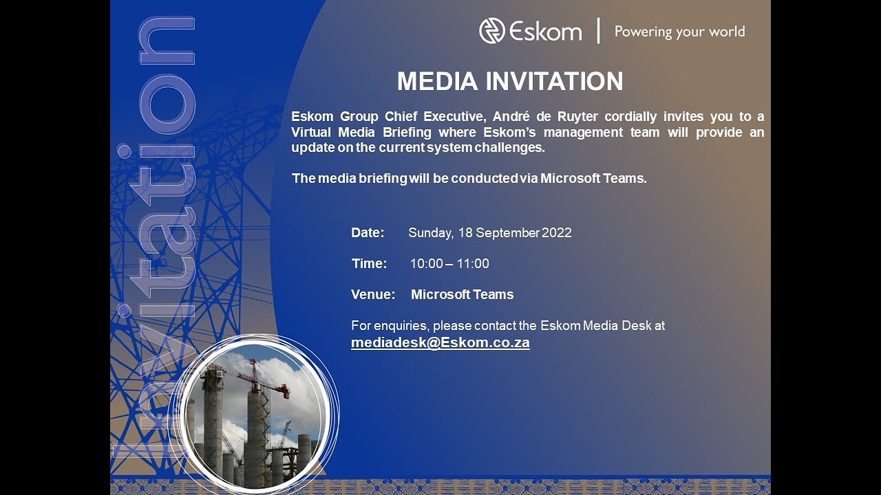 Media Briefing: Update on System Challenges #loadshedding