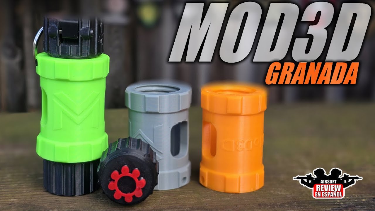 ¡Así explota una granada 3D con petardos! GRANADA MOD3D | Airsoft Review en Español