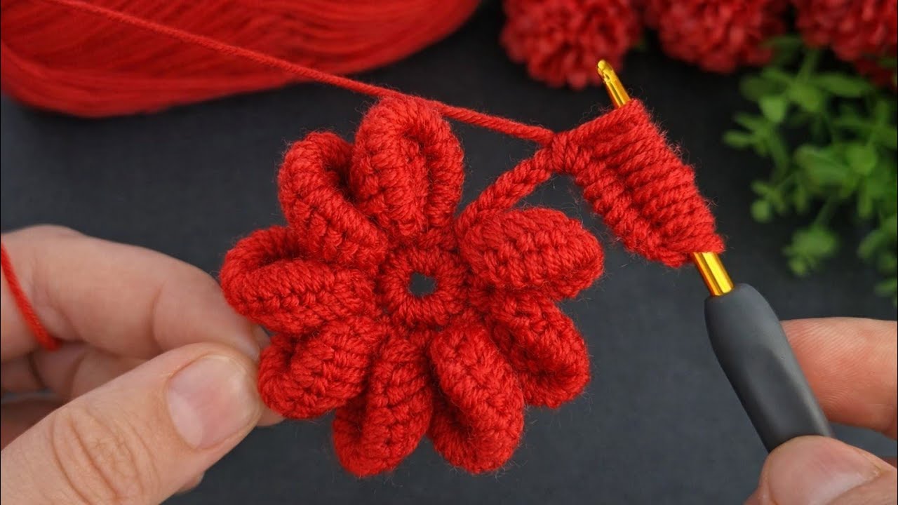 How to ✨🧶This Crochet red Flower Doll Went VIRAL – Try It Yourself! #viral #crochet 