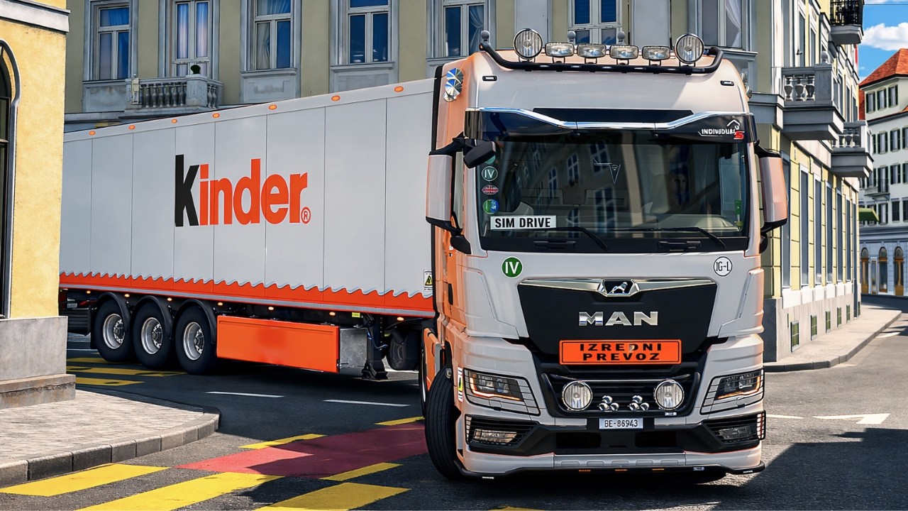MAN TGX on the Narrow City Streets in Switzerland! ETS2 1.58