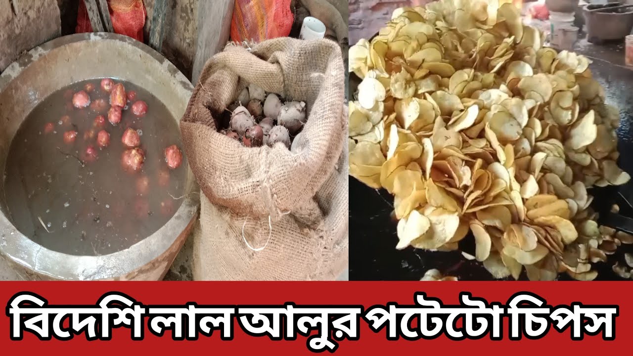 potato chips | বিদেশি লাল আলুর পটেটো চিপস potato chips manufacture. Ranaghat wholesale market
