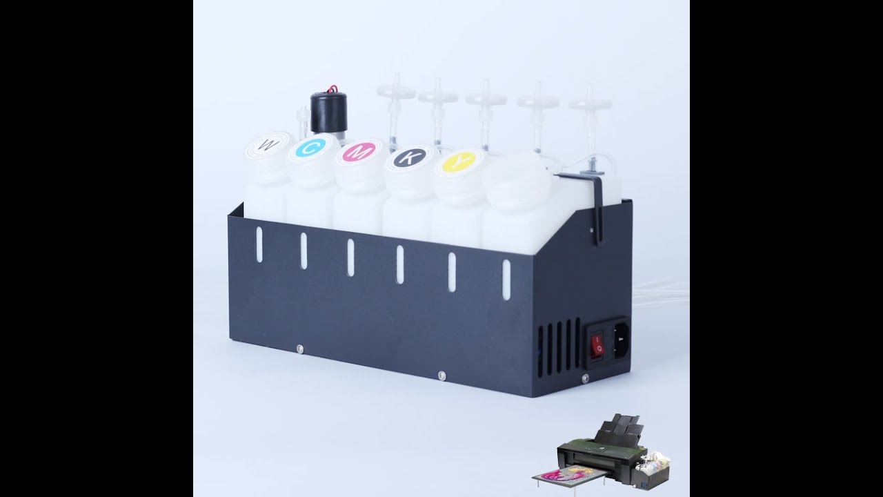 CISS, DTF ink tank system with ink circulation and white ink stirring circulation for L1800/L805