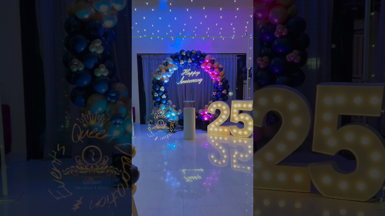 25th anniversary celebration | balloon decoration ideas | anniversary decoration | anniversary ideas