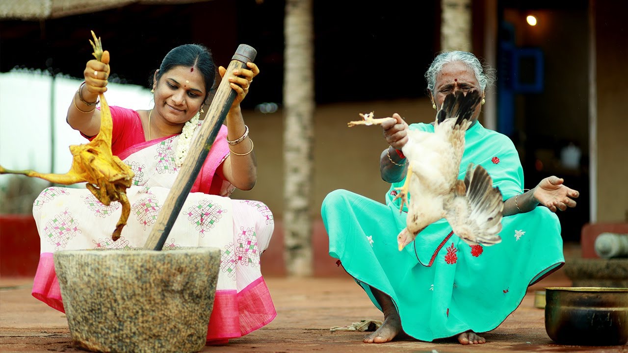 Country Chicken In A Village Mud House | Nattukozhi Rasam Recipe | Traditional Village Life