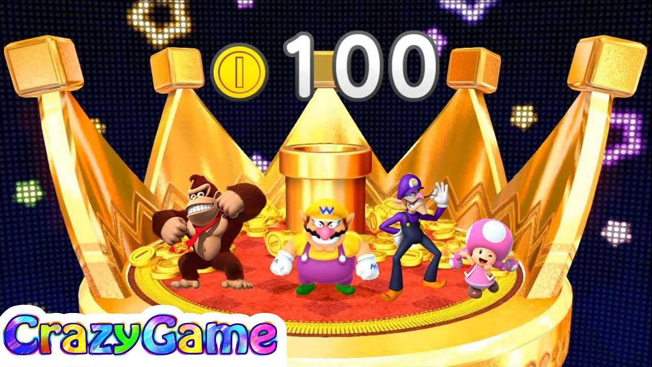 Mario Party 10 Coin Challenge - Wario vs Waluigi vs Donkey Kong vs Toadette Gameplay (2 Player)
