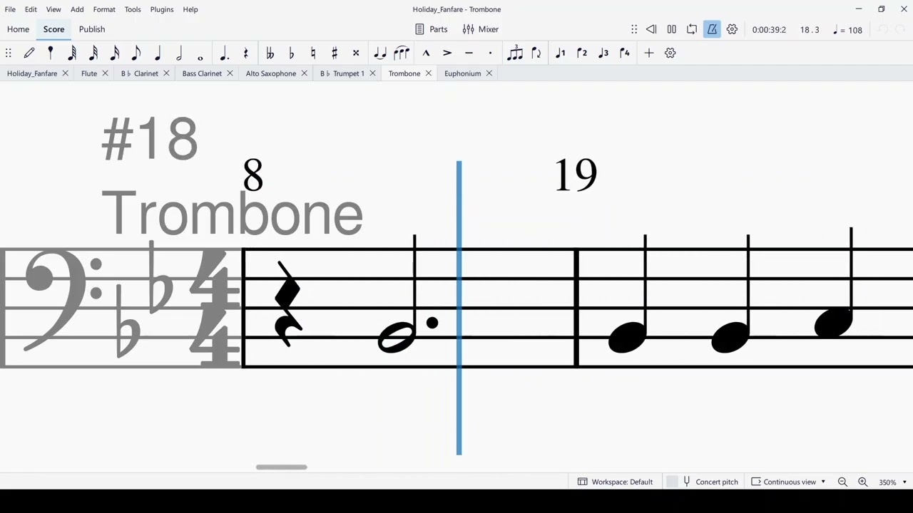 Holiday Fanfare By Michael Story Trombone Play Along