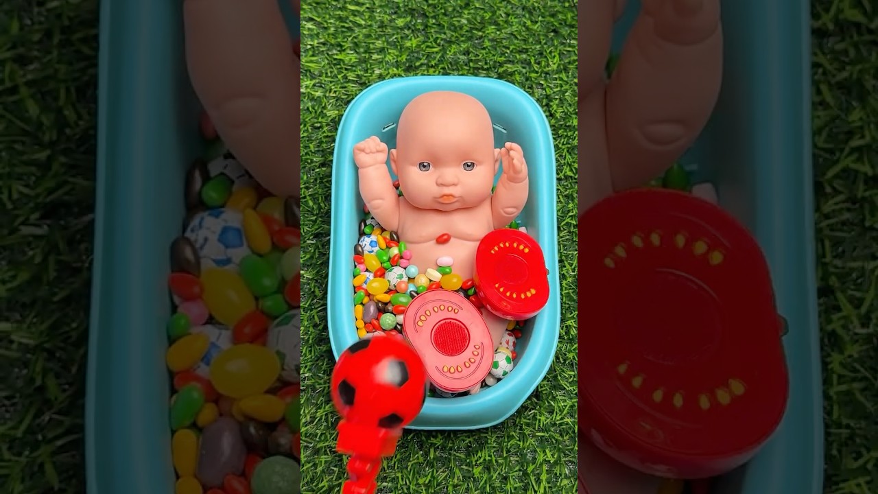 Minutes Satisfying Video | Mixing Funny Candy ASMR & Make Up in 3 Bathtubs with Magic M&M&rsquo;s Slime