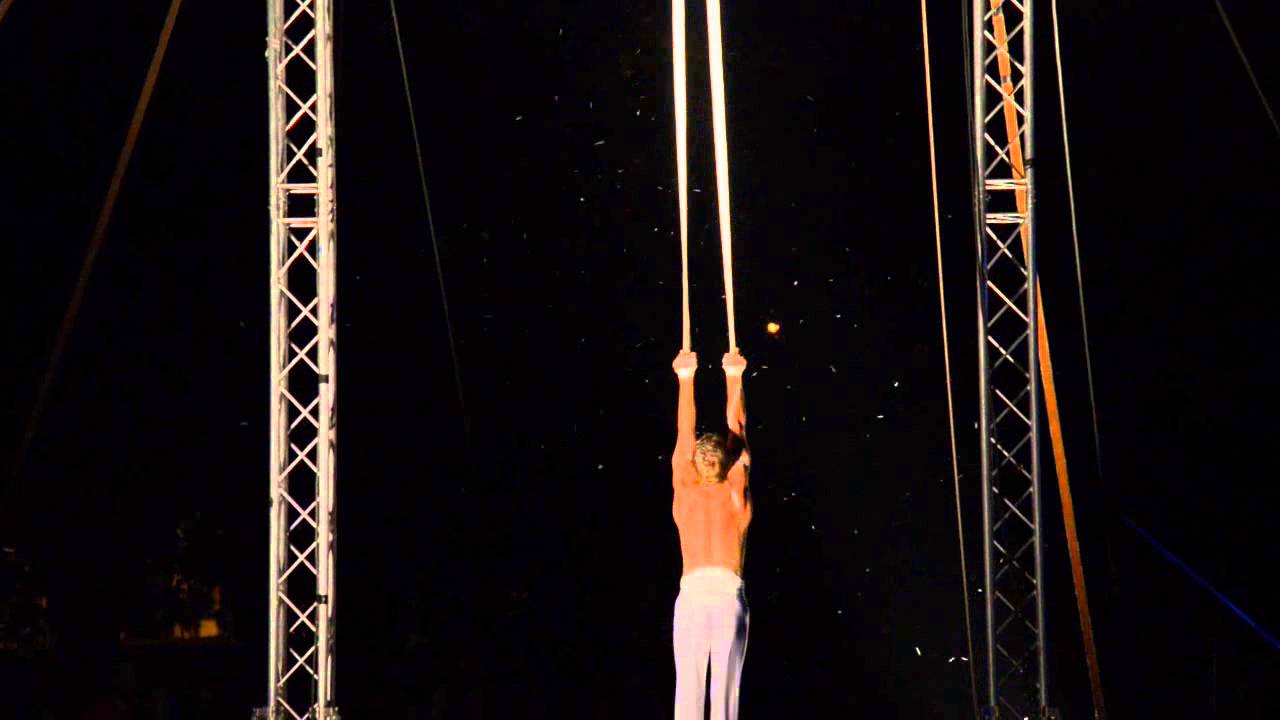 Aerial straps Tomas Pinter - Part of performance on Letn&iacute; Letn&aacute; Opening show