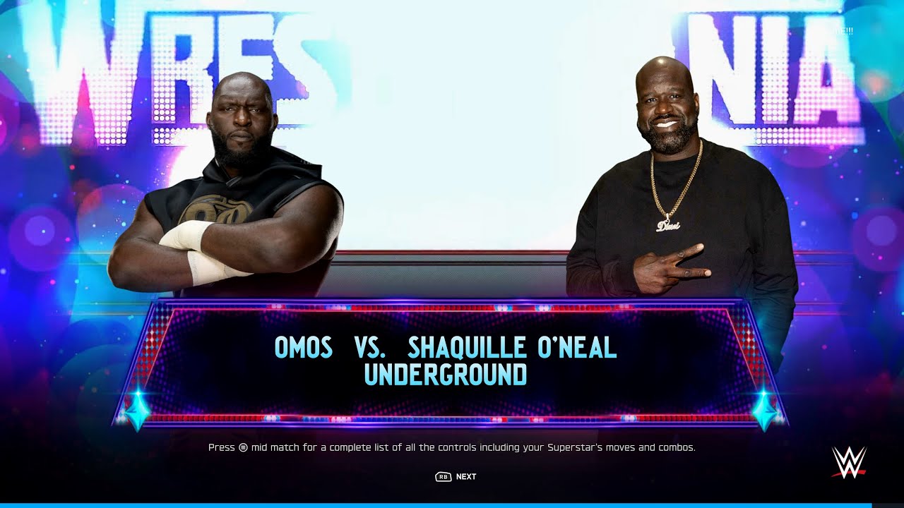 WWE 2K25 PC - Omos VS Shaquille O'Neal - Underground [4K60FPS]