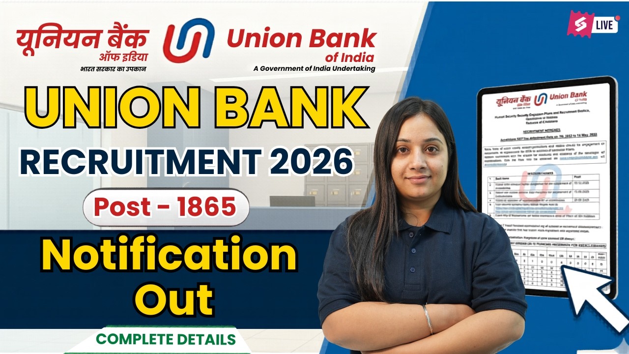 Union Bank Recruitment 2026 | Post - 1865 | Notification Out Complete Details | Testbook Banking