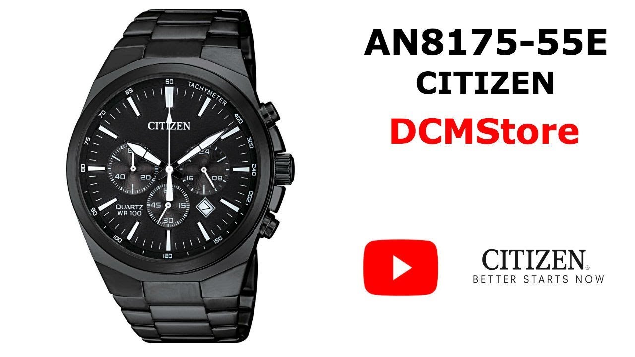 AN8175-55E Citizen Chronograph Black Dial Quartz