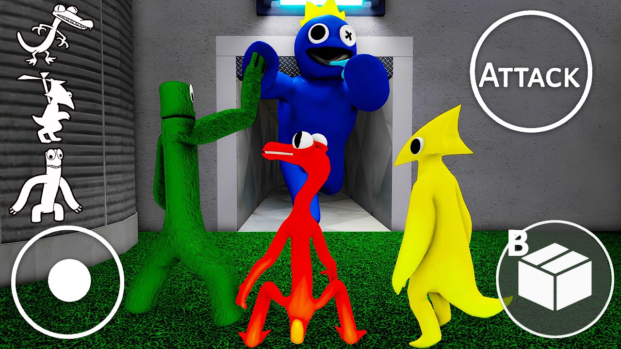 Playing as REAL ORANGE GREEN YELLOW in Rainbow Friends | ROBLOX | Chapter 1 
