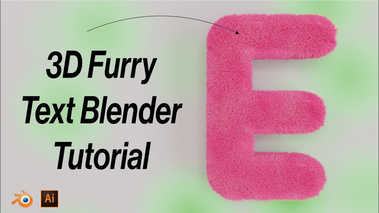 3D FURRY TEXT LOGO BLENDER TUTORIAL