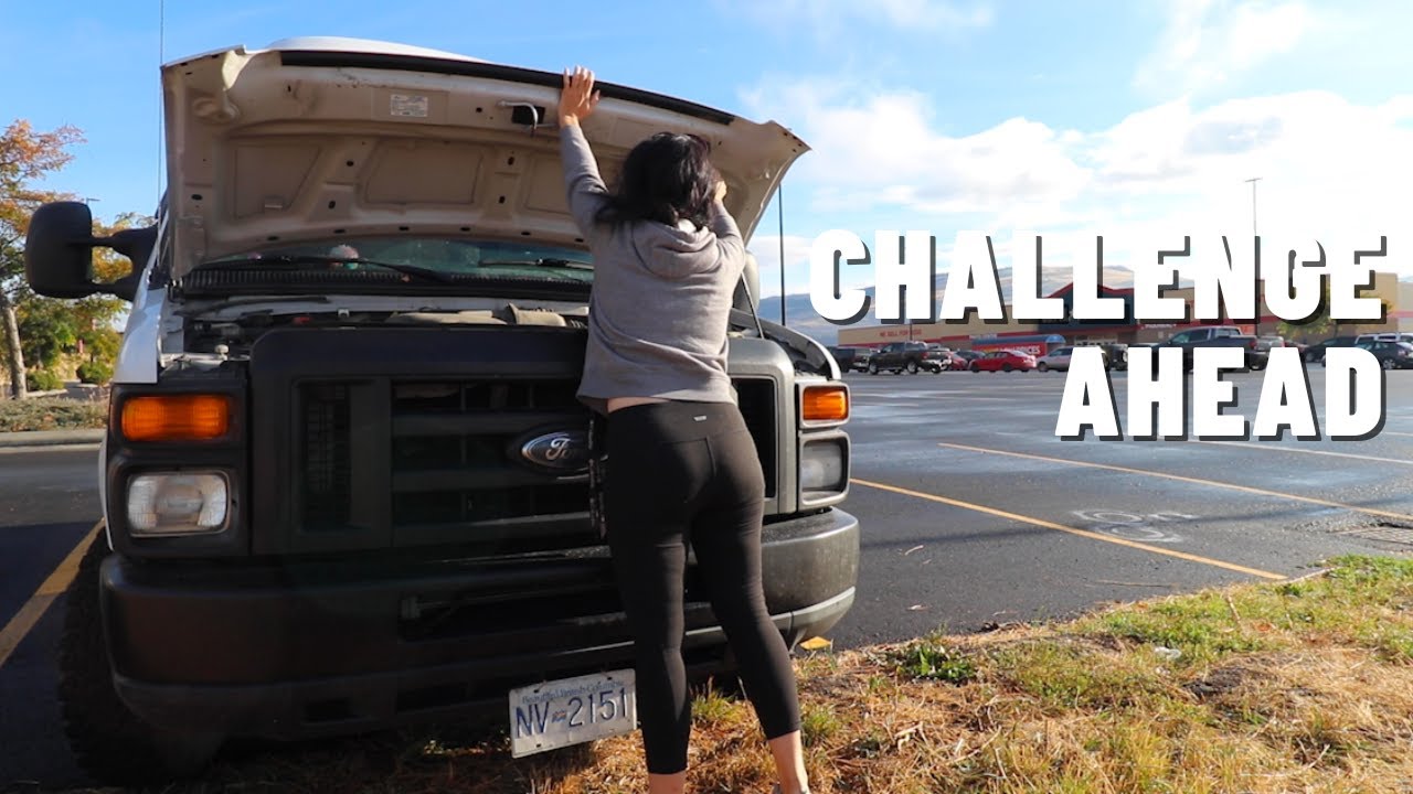 A challenge ahead/ Driving the mountain pass during the first snowfall/ Winter van life