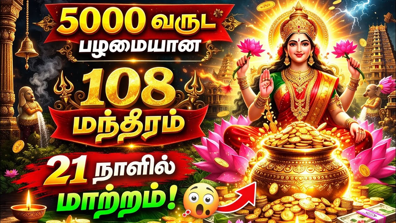 5000 Years Old 108 Mahalakshmi Mantra | 21 Days Wealth Transformation | Tamil Money Attraction Chant