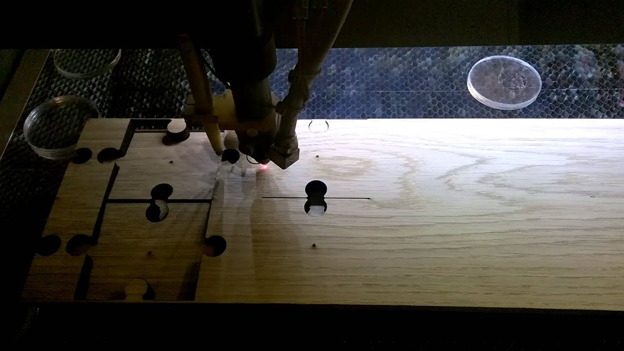 Laser cutting oak wood