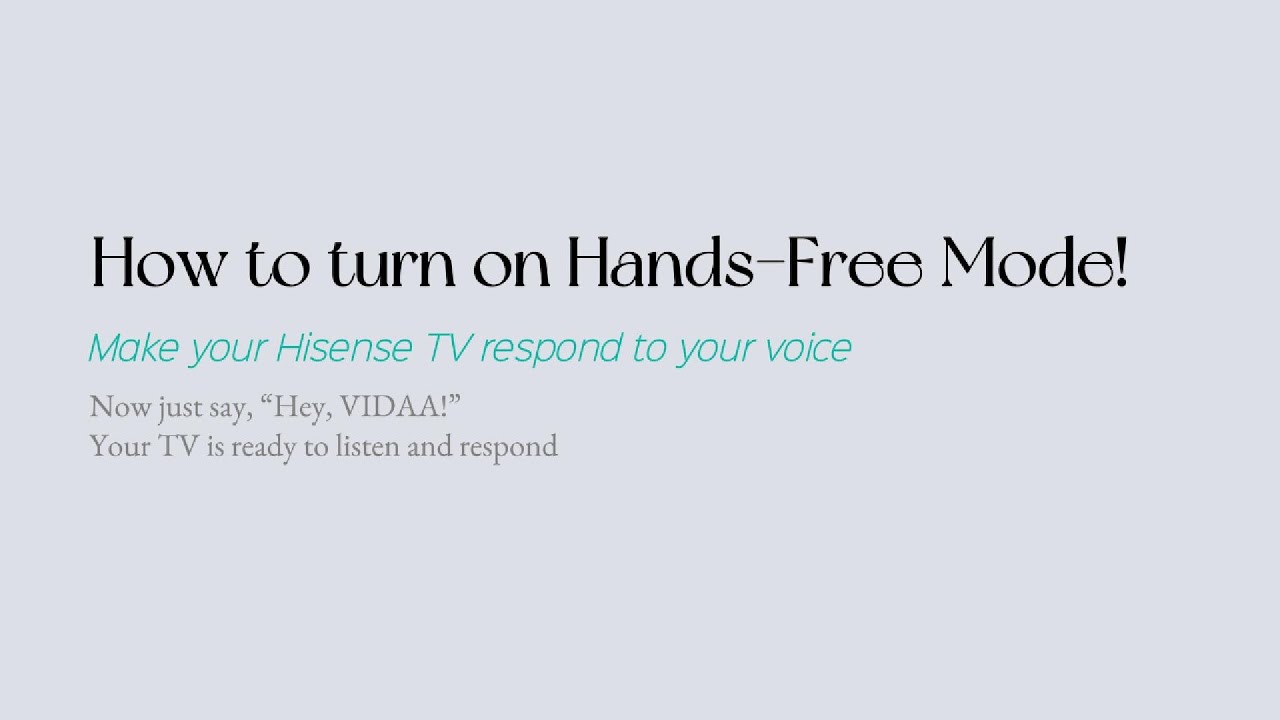 How to Turn On Hands-Free Voice Control on Your Hisense TV
