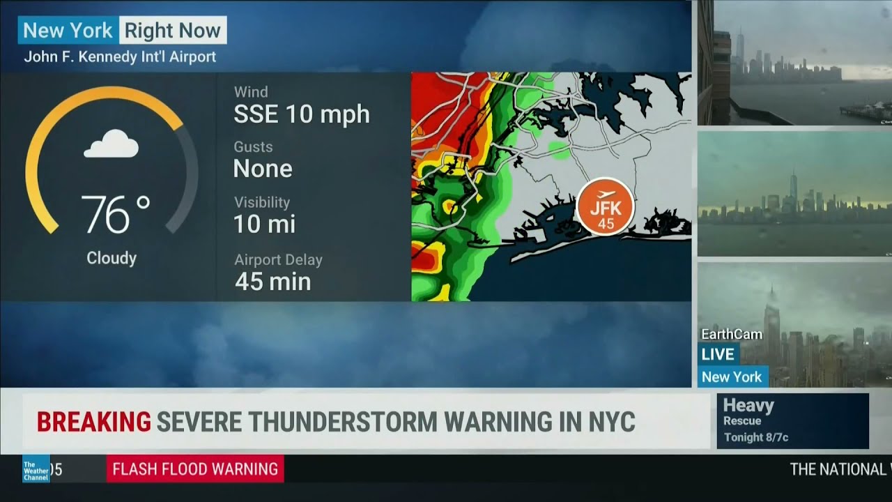 The Weather Channel Severe Weather Coverage On The Severe Storms In NYC (3:50PM - 5:00PM) (6/8/21)