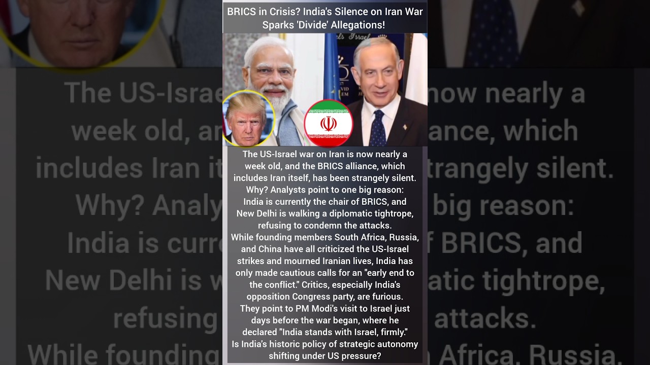 Is India Splitting BRICS? Iran War Exposes Divide with China & Russia