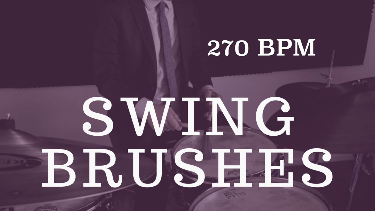 Jazz Drum Brushes Play Along - Fast Swing - 270 BPM