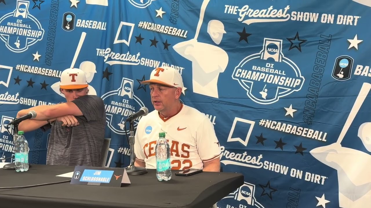 Texas baseball coach Jim Schlossnagle on Longhorns' Game 1 win over Oregon in super regional