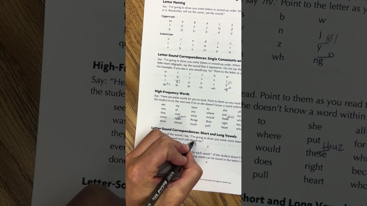 LETRS Phonic and Word Reading Survey Administration Demonstration