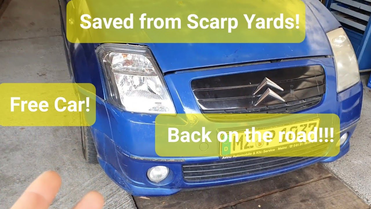 Citroën C2 1.1l timing belt replacement and interior fan fix! we saved this one from scrap yard!!!