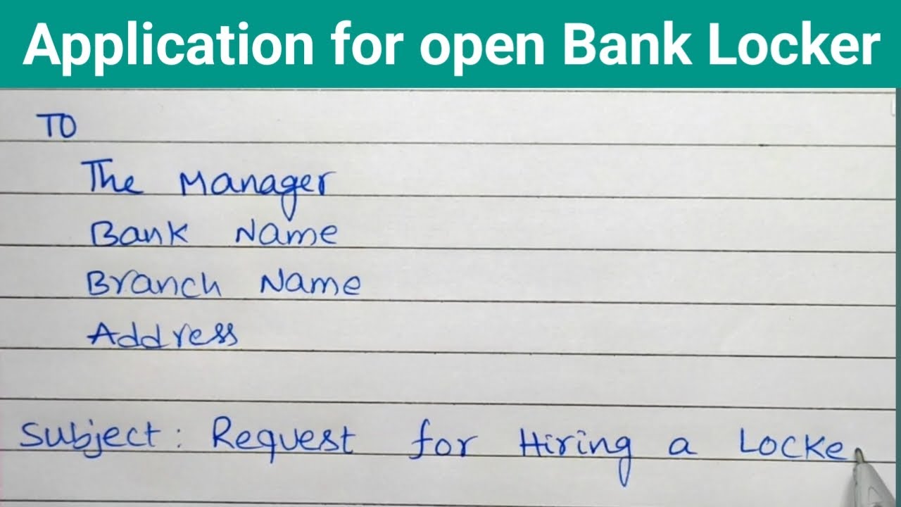 Bank Locker/Application for Bank Locker hiring/Open bank locker account/Hiring a new bank locker/