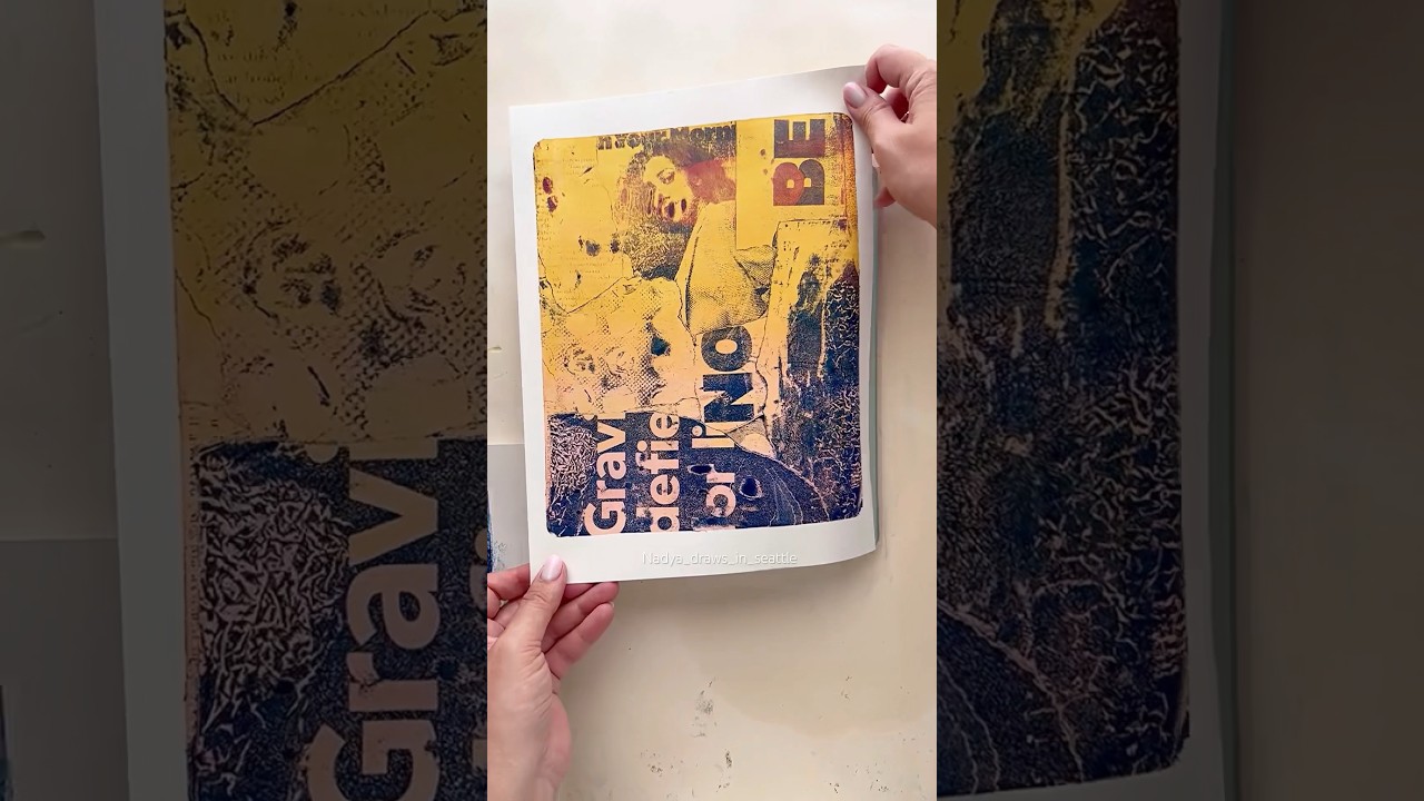 Image transfer on gel plate #gelpress #gelprint #gelliplate #monoprint #imagetransfer