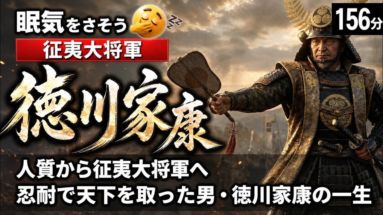 【征夷大将軍】徳川家康 の一生をゆっくりたどる長編歴史物語｜人質から征夷大将軍へ、忍耐で天下を取った75年　【睡眠用 ぐっすり】