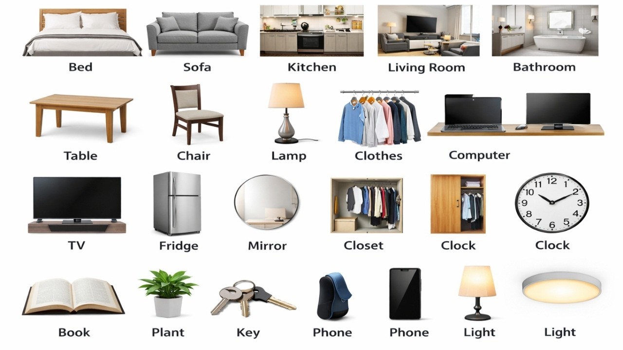 40 Common Household Items with Pictures | English Vocabulary with Picture | Learn English Vocabulary