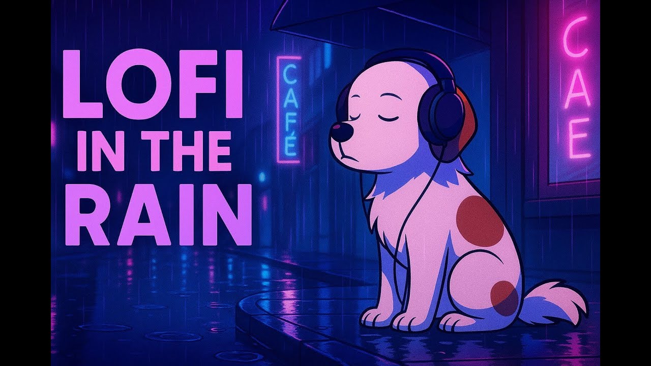 Lofi Dog in Neon Rain 🌧️ | Chill Vibes Under the City Lights 🐾✨