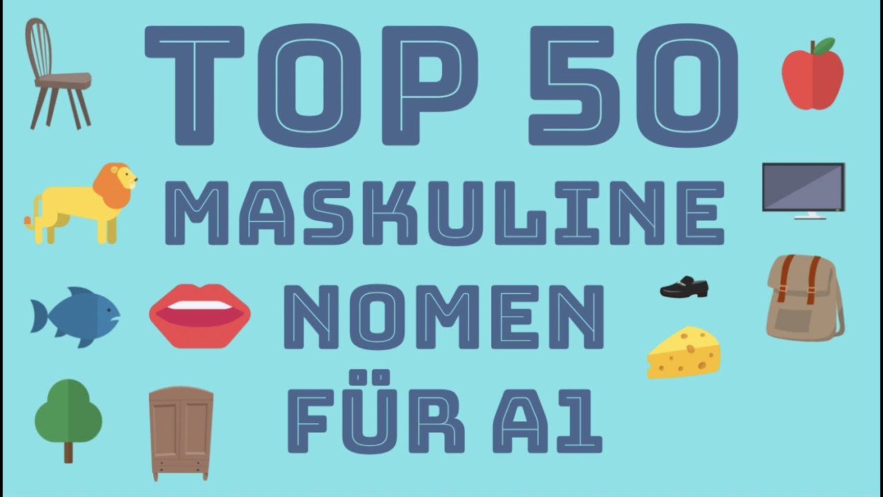 Top 50 maskuline Nomen | Deutsch lernen A1| Test | der-Wörter | Wortschatz | Hör zu und sprich nach!