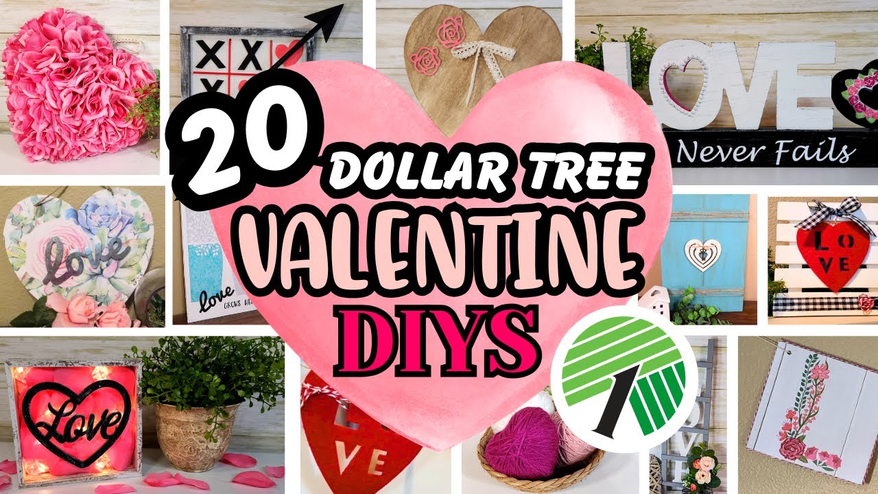20 Dollar Tree VALENTINES DAY DIYS | Home Decor on a Budget
