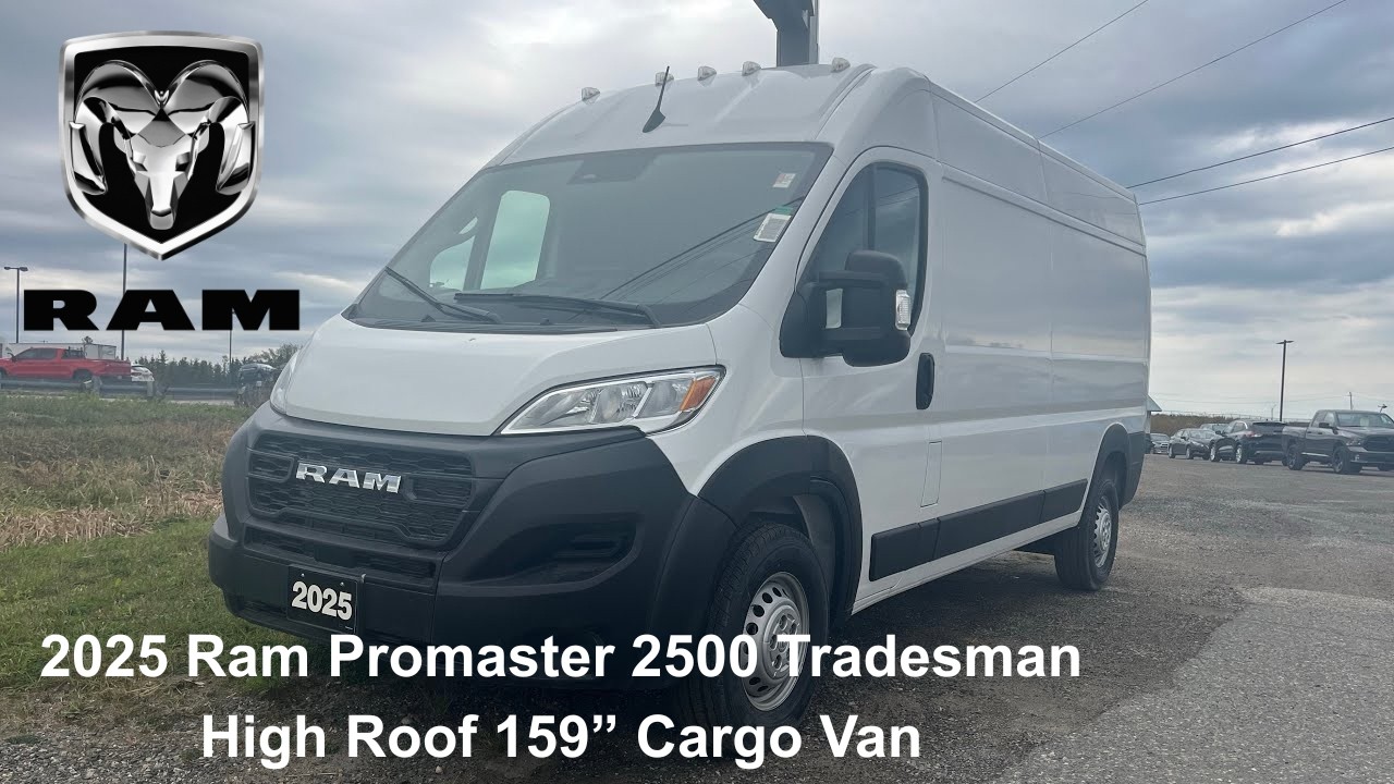 Грузовой фургон Ram Promaster 2500 Tradesman с высокой крышей 2025 года: запуск, внешний вид, инт...