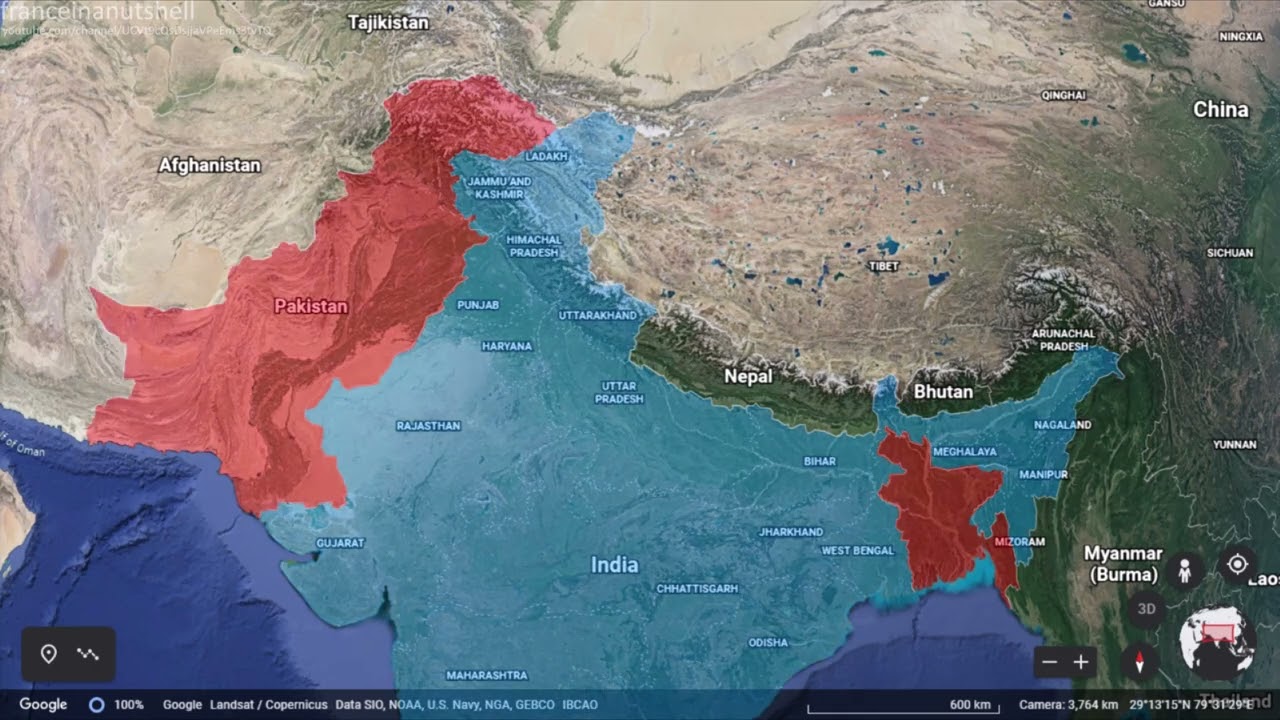 The Indo-Pakistani Wars in 45 seconds using Google Earth
