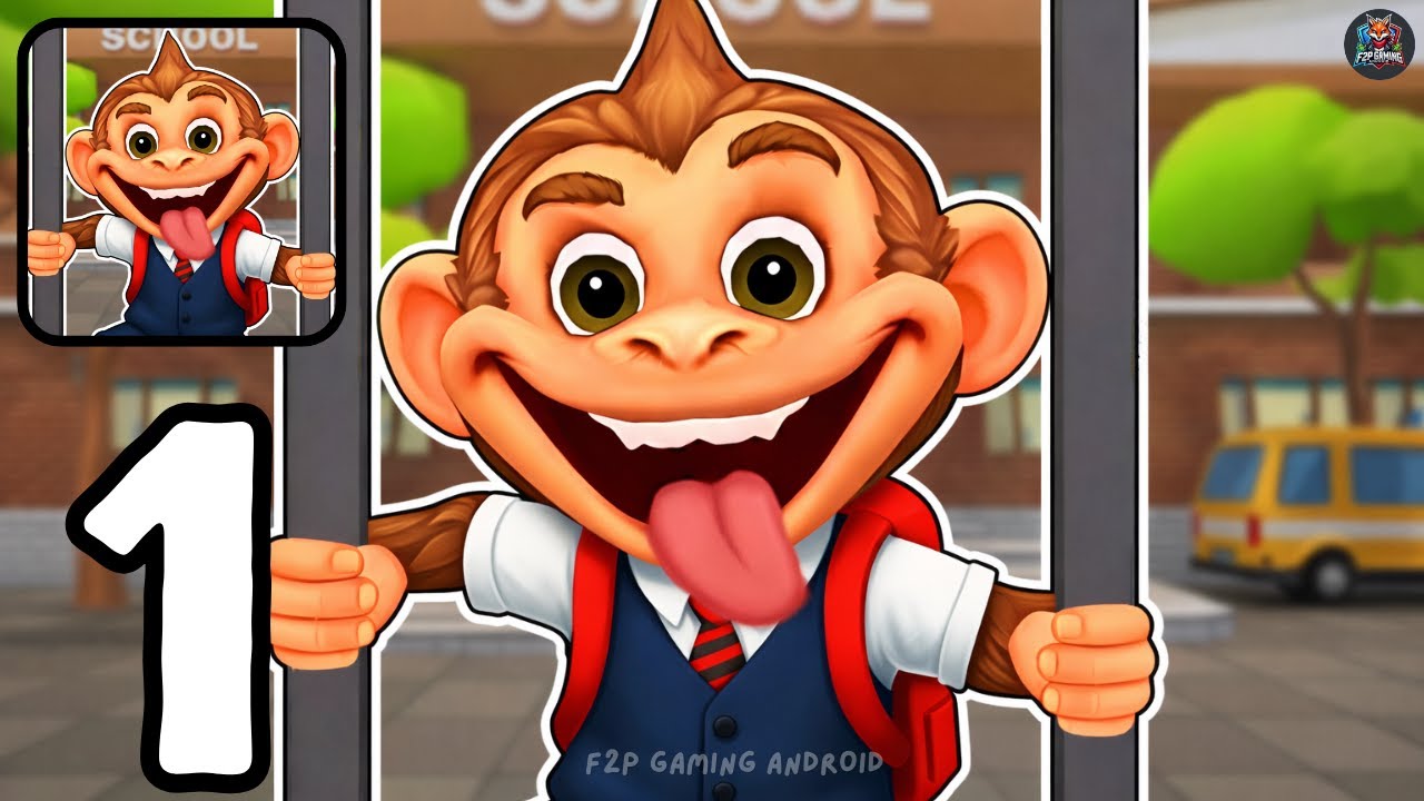 Monkey Student: School Prank (Android, iOS) – Part 1 Gameplay Walkthrough | Offline Game