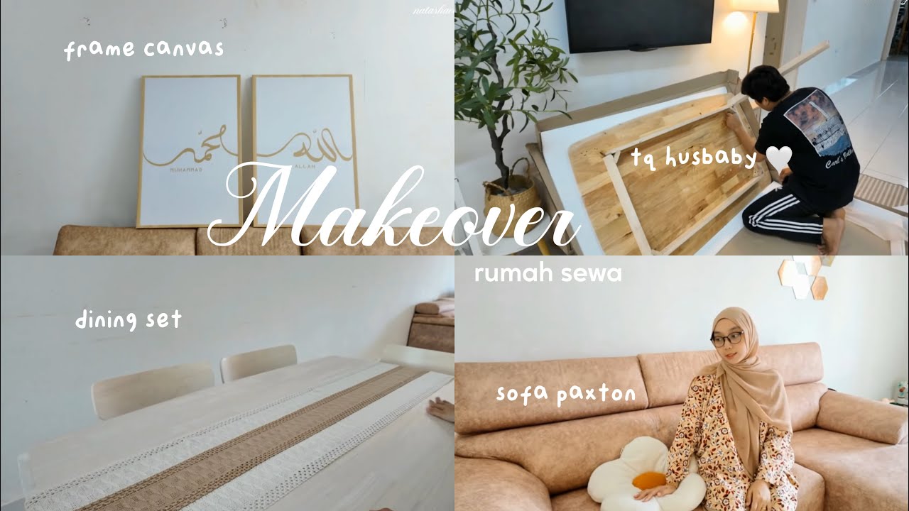 makeover ruang tamu & dining area | beriya hias rumah sewa | yang penting selesa 🤎