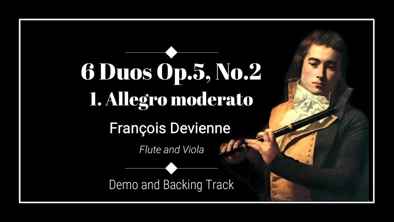 1. Allegro moderato - 6 Duos for Flute and Viola Op.5, No. 2 - Francois Devienne  - Demo & Backtrack