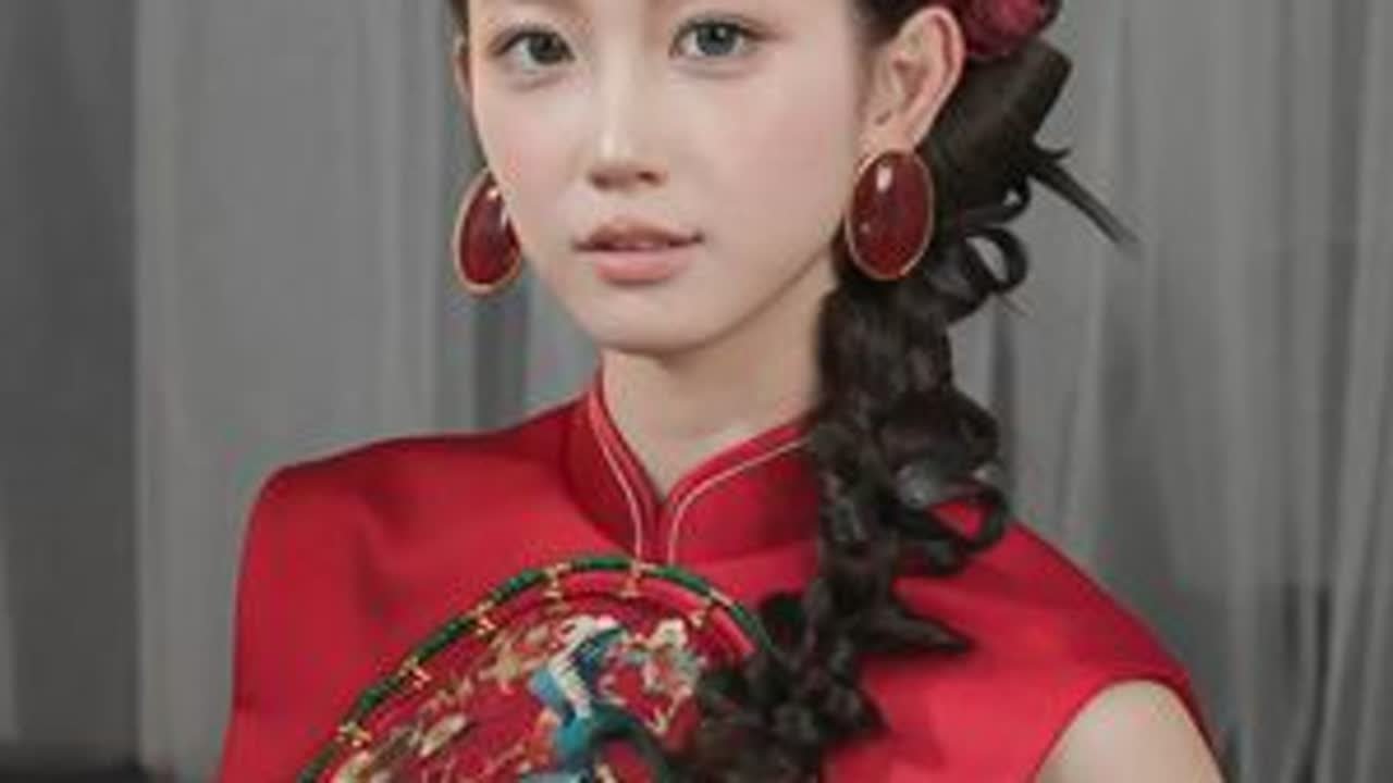 中式减龄晨袍侧辫造型完整教程 宁宁老师详细的教你前区如何分区打毛、后区如何做饱满都能详细的学到 #中式造型   #侧麻花辫   #发型教程   #新娘造型教程