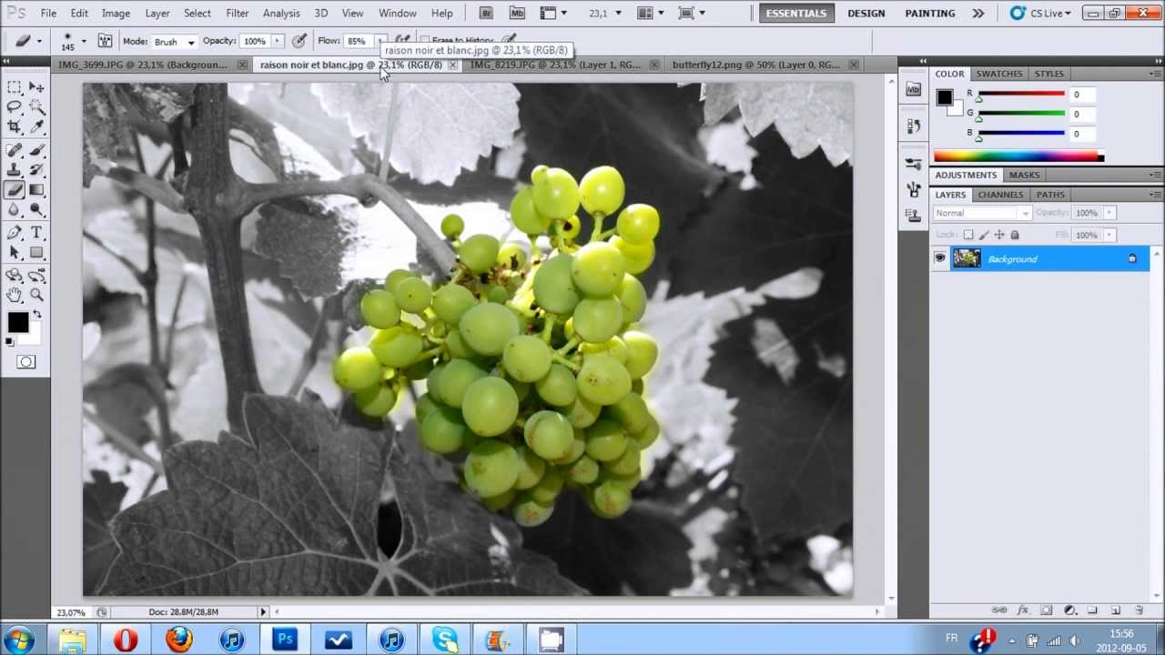 [Photoshop] Objet couleur sur photo noir et blanc