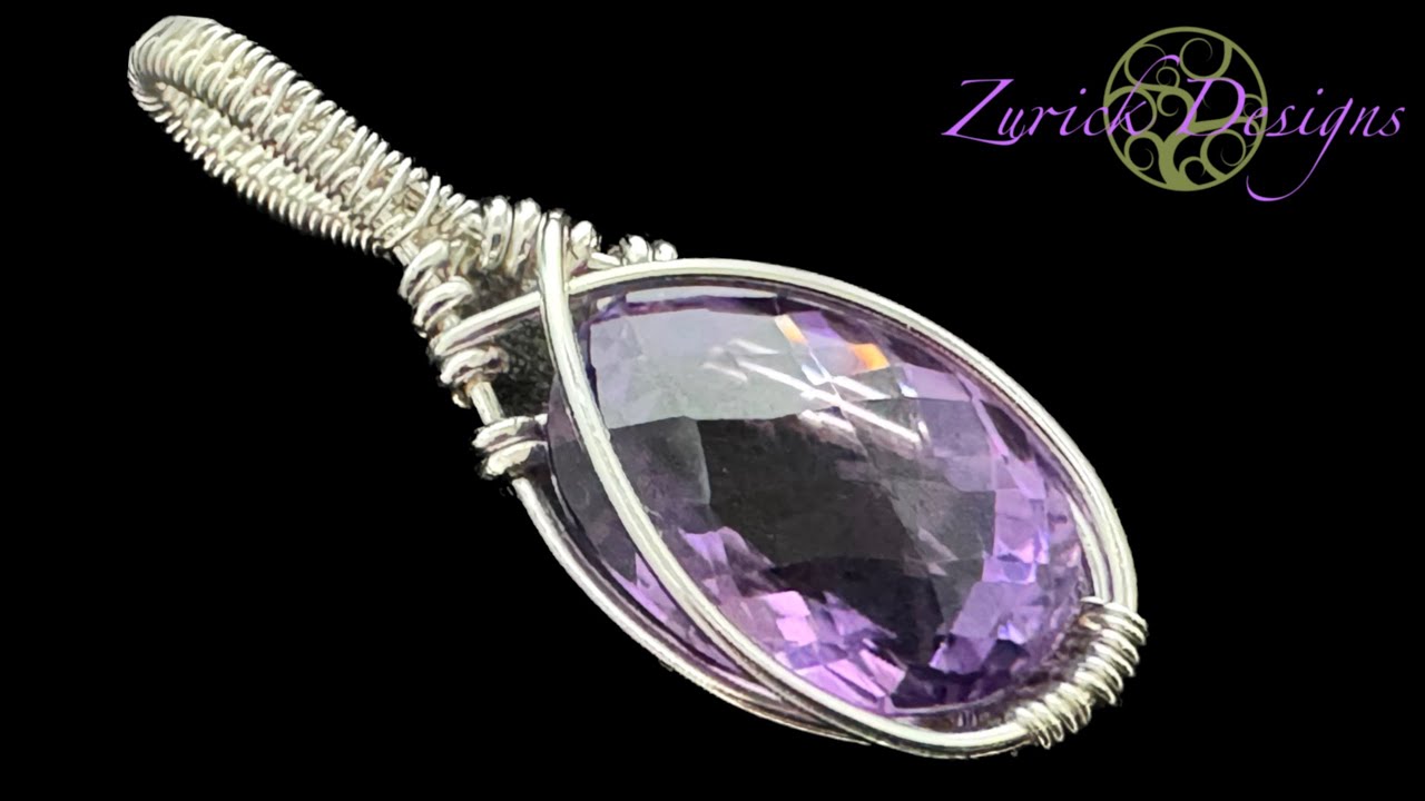 Wire Wrapped Pendant Design for Large Faceted Gemstones Using Round Wire!