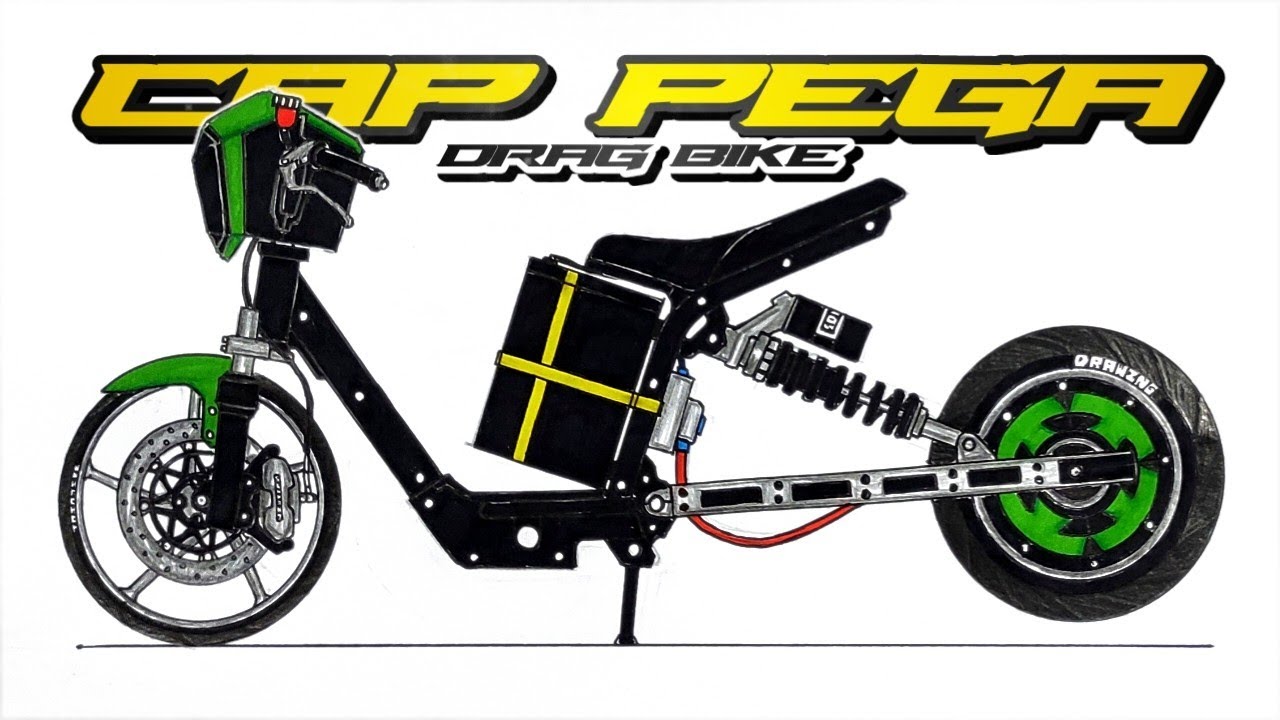 Cách vẽ xe đạp điện Độ Drag Cap Pega